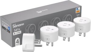 SONOFF Matter Smart Plug S41s 4-Pack, 15A 1800W WiFi Smart Plug Outlet, ETL Certified, Remote & Voice Control with Timer, Compatible with Alexa,... SONOFF Matter Smart Plug S41s 4-Pack, 15A 1800W WiFi Smart Plug Outlet, ETL Certified, Remote & Voice Control with Timer, Compatible with Alexa,...
