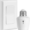 SURAIELEC Remote Control Light Bulb Socket, Wall Mount Switch, E26 E27 Lamp Socket, No Wiring, 100FT Range, Wireless Light Switch for Lamps, Pull...