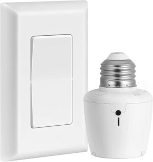 SURAIELEC Remote Control Light Bulb Socket, Wall Mount Switch, E26 E27 Lamp Socket, No Wiring, 100FT Range, Wireless Light Switch for Lamps, Pull... SURAIELEC Remote Control Light Bulb Socket, Wall Mount Switch, E26 E27 Lamp Socket, No Wiring, 100FT Range, Wireless Light Switch for Lamps, Pull...