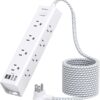 Surge Protector Power Strip - 10 FT Extension Cord, Power Strip with 12 Widely AC Outlet 4 USB, Flat Plug Wall Mount Overload Protection, 1050J,...