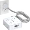 Surge Protector Power Strip - CHCORE 5Ft Braided Extension Cord with 8 Outlets with 4 USB (2 USB C) Charging Ports, Flat Plug Multi Plug Outlet... Surge Protector Power Strip - CHCORE 5Ft Braided Extension Cord with 8 Outlets with 4 USB (2 USB C) Charging Ports, Flat Plug Multi Plug Outlet...
