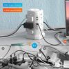 Surge Protector Power Strip Tower with 5 USB Ports and Night Light, 10FT Extension Cord with 12 AC Multiple Outlets, PASSUS Power Tower, Overload...