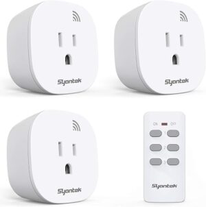 Syantek Remote Control Outlet Wireless Light Switch for Household Appliances, Expandable Remote Light Switch Kit, Up to 100 ft Range, FCC... Syantek Remote Control Outlet Wireless Light Switch for Household Appliances, Expandable Remote Light Switch Kit, Up to 100 ft Range, FCC...