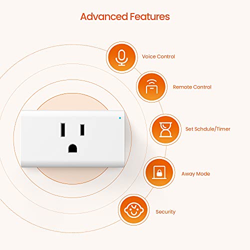 TENDA SP3 (4 Pack) Smart Plug WiFi Outlet Switch, Compatible with Alexa & Google Assistant for Voice Control, Timer & Schedule Function, Compact...