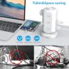 Tower Power Strip Flat Plug with 12 Outlets 4 USB(1 USB C),AOFO Power Strip Charging Station with Overload Protection, Widely Spaced Multiple...