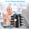 Tower Power Strip Surge Protector with 16 Outlets and 5 USB Ports (2 USB-C), 6FT Extension Cord with Multiple Outlets,Heavy Duty Charging...