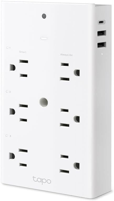 TP-Link Tapo Smart Plug Outlet Extender, Surge Protector, 18W Fast Charging, 3 Individual Smart Outlets, 1x USB-C & 2X USB-A, Smart Night Light,... TP-Link Tapo Smart Plug Outlet Extender, Surge Protector, 18W Fast Charging, 3 Individual Smart Outlets, 1x USB-C & 2X USB-A, Smart Night Light,...