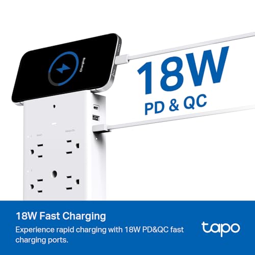 TP-Link Tapo Smart Plug Outlet Extender, Surge Protector, 18W Fast Charging, 3 Individual Smart Outlets, 1x USB-C & 2X USB-A, Smart Night Light,... TP-Link Tapo Smart Plug Outlet Extender, Surge Protector, 18W Fast Charging, 3 Individual Smart Outlets, 1x USB-C & 2X USB-A, Smart Night Light,...