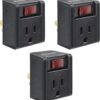 [UL Listed] DEWENWILS Grounded Single Port Power Adapter with On/Off Switch, 3 Prong Electrical Plug Outlet Switch, 15A Circuit Breaker, 280J Surge...
