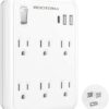 USB Wall Outlet Extender with On Off Switch, Surge Protector Outlet,6 AC Multi-Plug with 3 USB Ports (1 USB C), 490 Joules, Flat Socket Splitter...