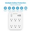 USB Wall Outlet Extender with On Off Switch, Surge Protector Outlet,6 AC Multi-Plug with 3 USB Ports (1 USB C), 490 Joules, Flat Socket Splitter...