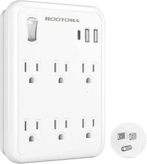 USB Wall Outlet Extender with On Off Switch, Surge Protector Outlet,6 AC Multi-Plug with 3 USB Ports (1 USB C), 490 Joules, Flat Socket Splitter... USB Wall Outlet Extender with On Off Switch, Surge Protector Outlet,6 AC Multi-Plug with 3 USB Ports (1 USB C), 490 Joules, Flat Socket Splitter...